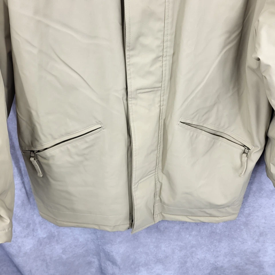 Steve & Barrys Jacket Mens XL Beige Full Zip Quilt Lined Coat Hunting Outdoors - Image 2 of 4