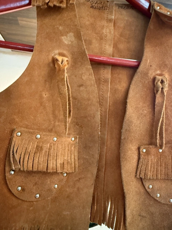 Chaleco Western de Cuero Años 50 Vintage Niños Vaquero Vaquera Suroeste Roy Rogers Foto 2 de 4