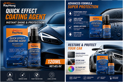 RayHong Quick Coating Spray 120ml 4oz Car Paint Sealant High Protection pack of3