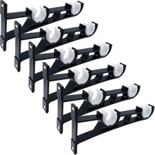 Double Curtain Rod Brackets, 6 Pack Heavy Duty Curtain Rod Holders 1 Inch Black