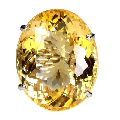 925 Sterlingsilber Ring Oval Citrin 45.2ct Handmade Edelstein Schmuck Größe 7.5 - Bild 1 von 4
