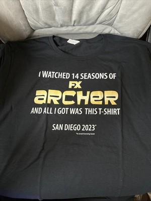 SDCC 2023 Archer FX Season 14 T Shirt L Swag Panel Comic Con San Diego Hulu