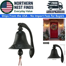 Church School Antique Vintage Style Large Cast Iron Dinner Farm Bell