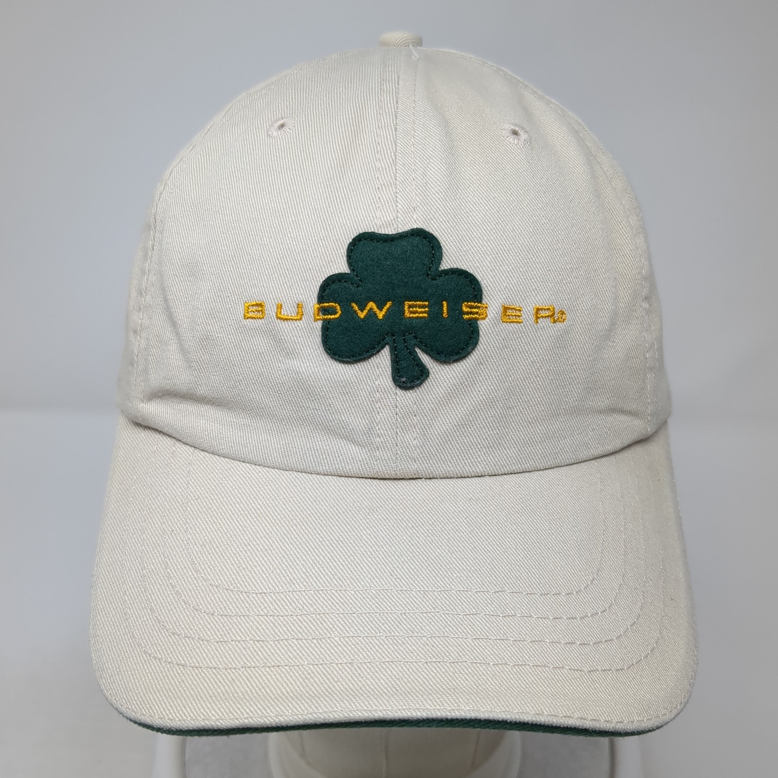 Budweiser Clover Slideback Baseball Hat Beige One… - image 2