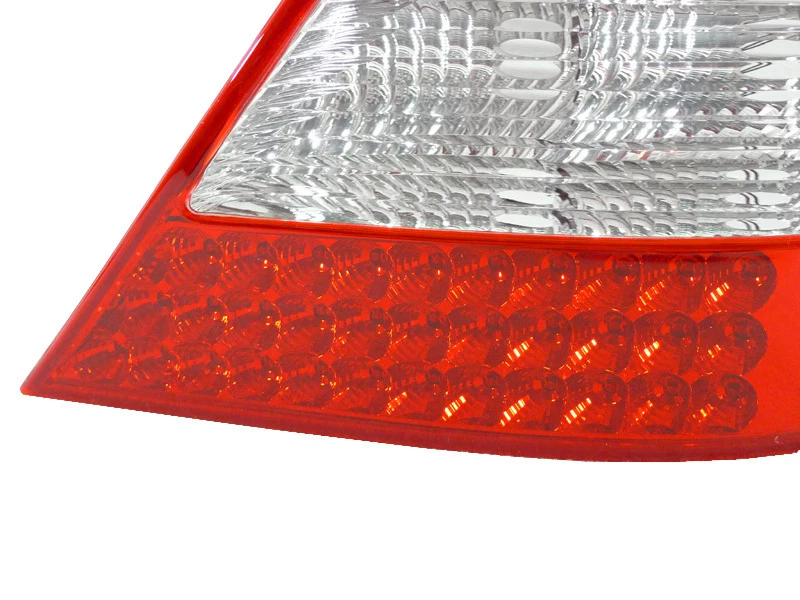 DEPO AMG Red/Clear LED Rear Tail Lights For 2003-09 Mercedes Benz W209 CLK Class - Imagem 4 de 4