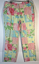 Lilly Pulitzer Vintage Patchwork Pants White Label Women  s Size 8 10 Green Pink