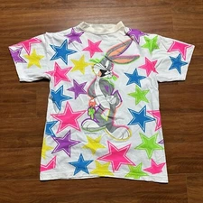 Vintage 1994 Original Looney Tunes Bugs Bunny Shirt S Stars Tee Sun Sportswear