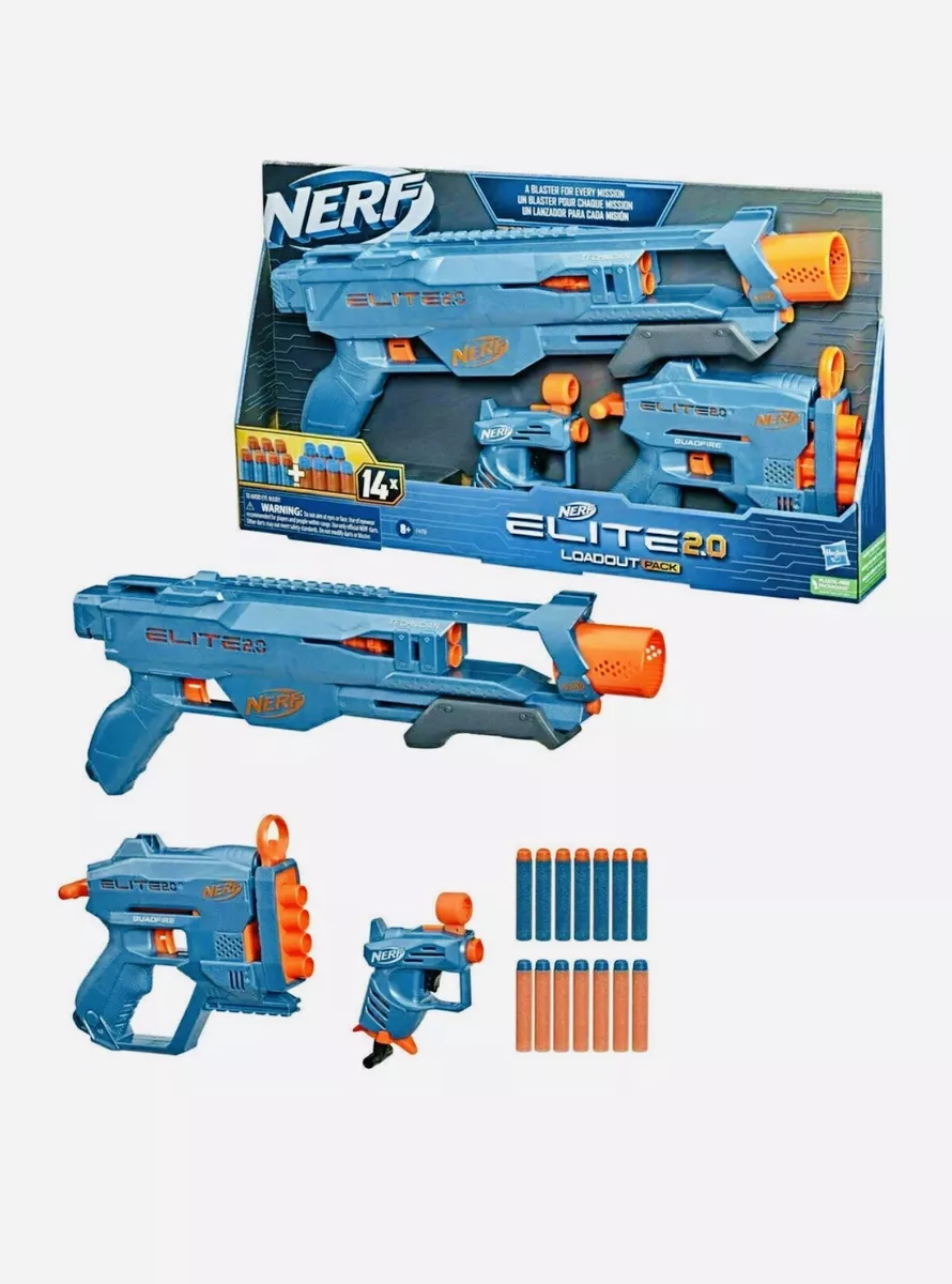 Nerf ELITE 2.0 Loadout Pack Triple Pack Shotgun 2 Pistol 14 Darts New