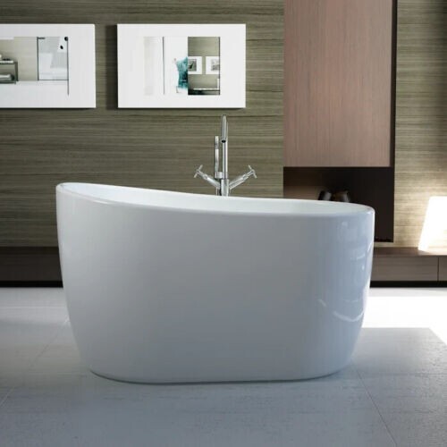 1300*800*750mm Japanese Soaking Free Standing Pure Gloss White Acrylic Bath - Picture 2 of 4
