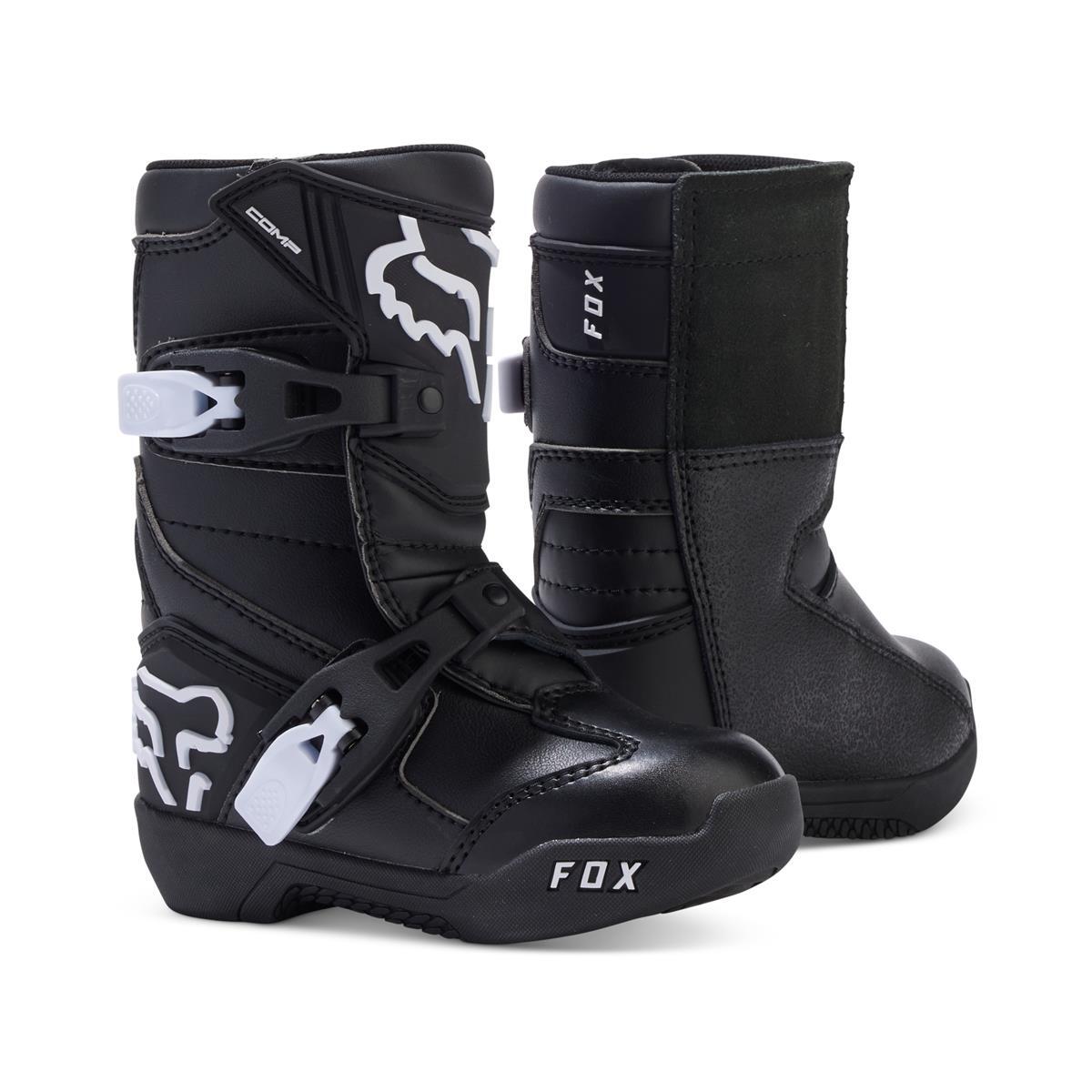 Fox Junior Motocross-Stiefel Kids Comp Schwarz