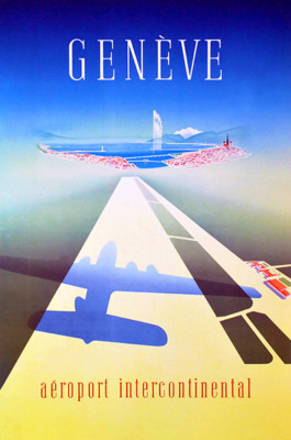 Geneve - Aeroport Intercontinental - 1949 - Travel Poster