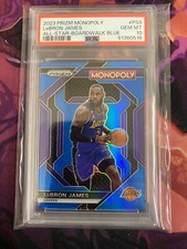 2023 PRIZM MONOPOLY LEBRON JAMES #PS9 ALL-STAR-BOARDWALK BLUE PSA GEM MINT 10