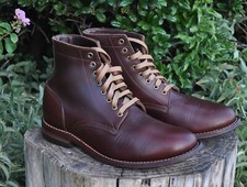 Oak Street Bootmakers Double Sole Trench Boot Brown Chromexcel CXL 9D 9 D $488