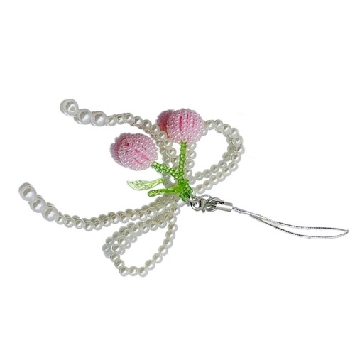 Fashion Beaded Cherry Charm Pendant Chain Hangings Decoration for Key Bag - Photo 10/11