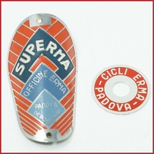 SUPERMA ERMA PADOVA HEAD TUBE METAL BADGE VINTAGE ROAD RACING BIKE BICYCLE OLD