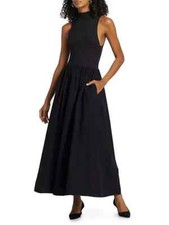 NWOT REFORMATION SAI FIT-AND-FLARE MAXI DRESS BLACK SIZE L