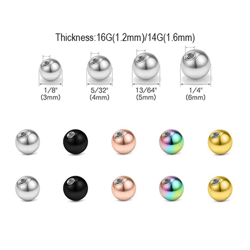 20X Spare Replacement BALLS Round beads For Piercings Tragus Labret