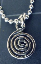 Spiral Necklace Stainless Chain New Ancient Celtic Symbol Druid TINY Charm