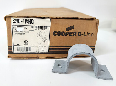 Cooper B-Line 1-1/4''  2 Hole Pipe Strap Hot-Dipped Galvanized ~ NEW