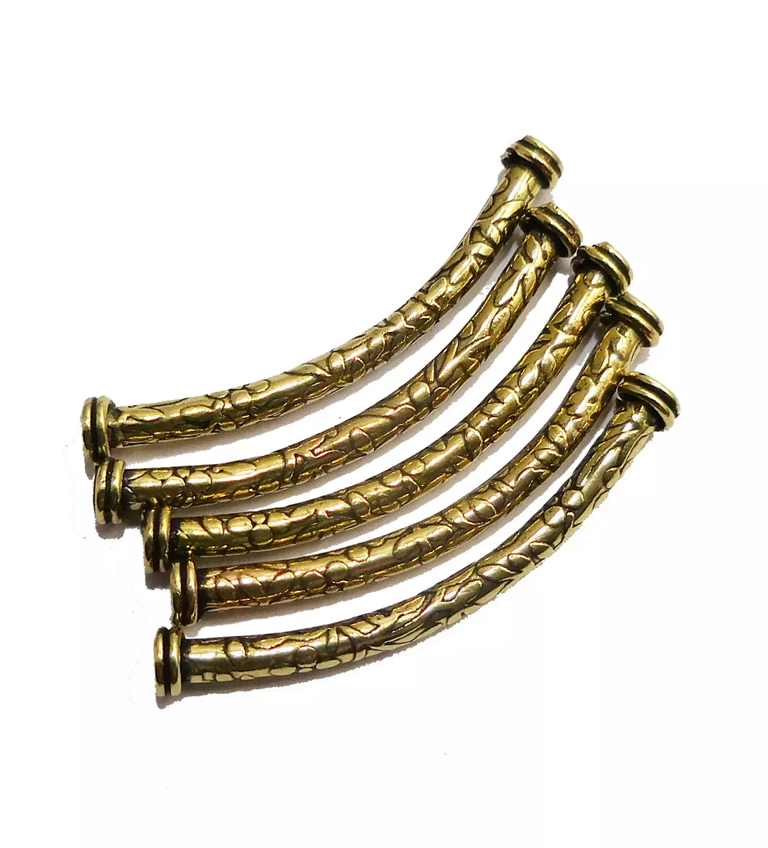 12 Pcs 40X3mm Bali Tube Bead Oxidized Brass Jewelry Making tube mu 8