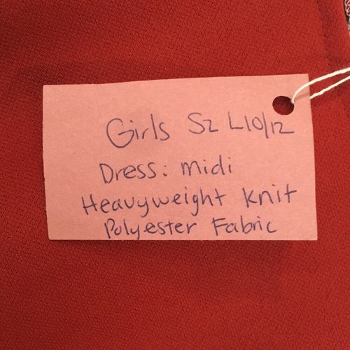Mom and Pop's Kids Girl Sz L 10 Dress Orange Long Sleeve Heavyweight Midi Modest - Picture 2 of 10