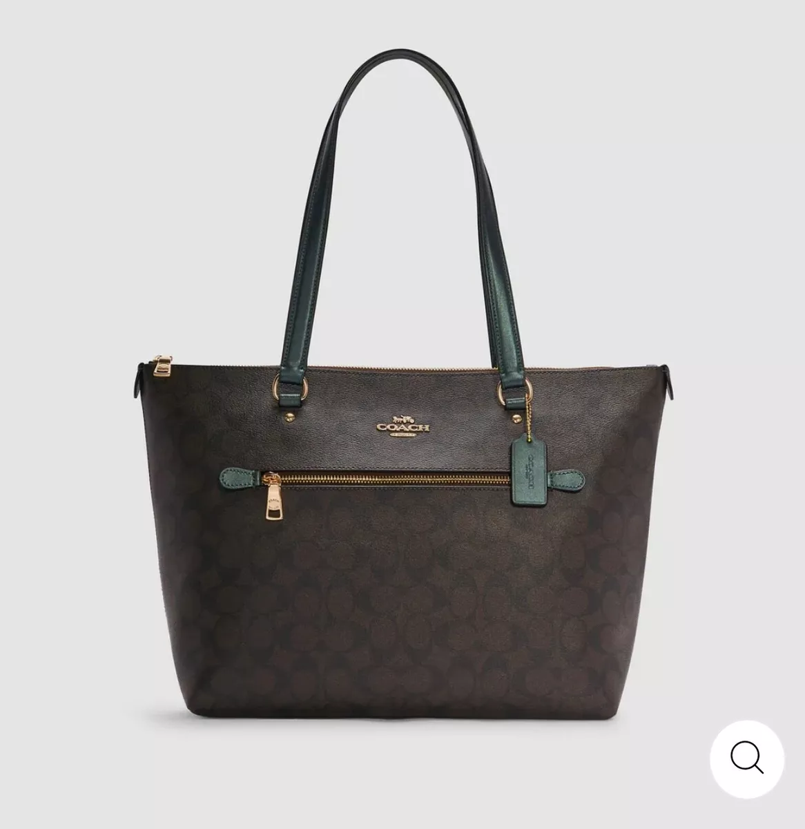 NWT Coach 79609 Signature Canvas Gallery Tote Brown Metallic Ivy