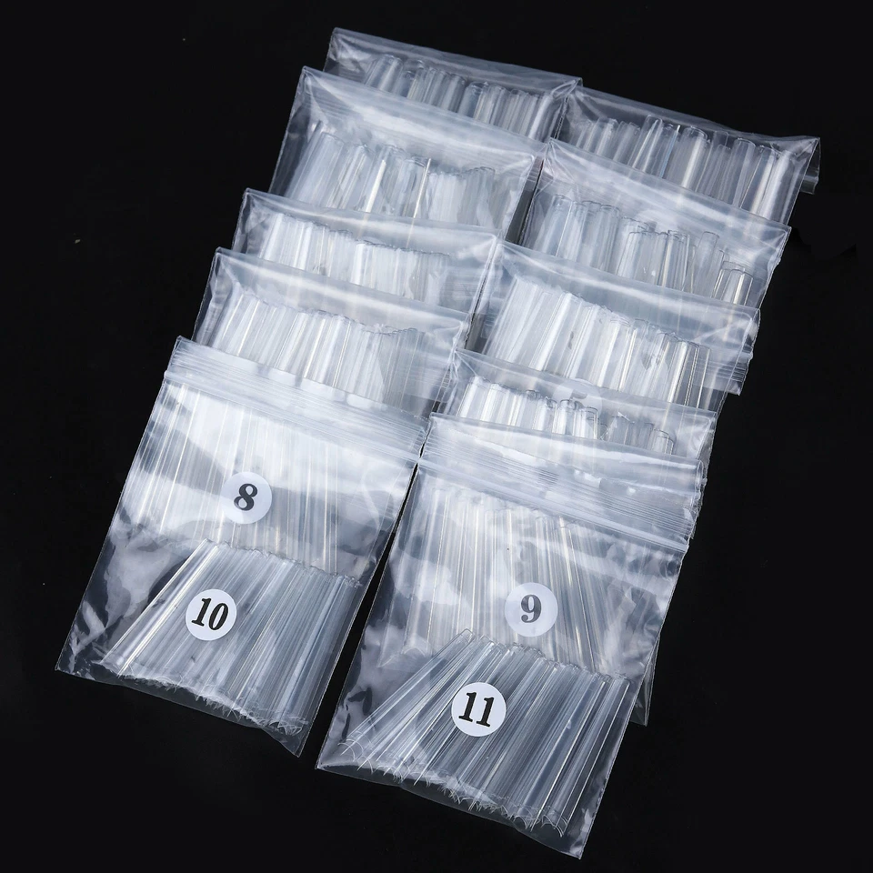 504 peças pontas de unhas falsas curva C XXL caixão extra longo unhas falsas salão de beleza 12 tamanhos - Imagem 2 de 4