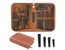 Professional Manicure Set Nail Clippers Kit with Travel Case, Stainless Steel