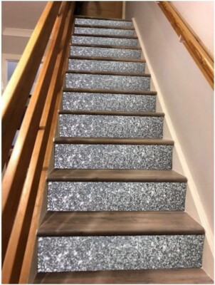 Silber Glitzer Pailletten Stoff Treppen & Wände selbstklebend Aufkleber UK