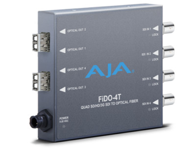 AJA FIDO-4T  4-Channel 3G-SDI to Single-Mode LC Fiber Transmitter