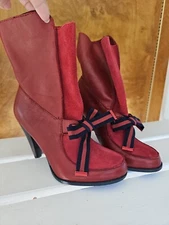 Poetic License Headliner Burgundy Red Leather Boots Size 6