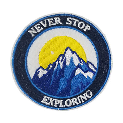 Never Stop Exploring Patch Embroidered Iron-On Applique Travel Souvenir