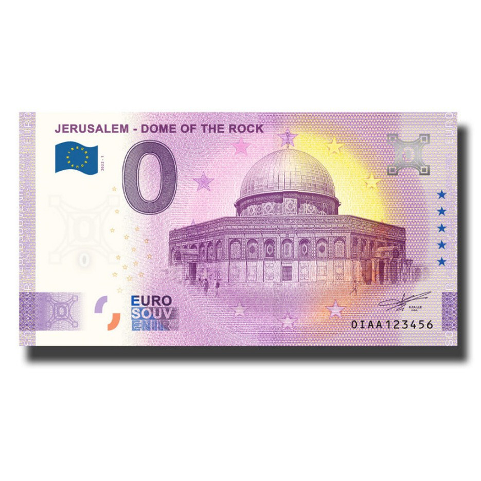 Euro Zero €0 Banknotes 10 Pcs Lot Jerusalem · Dome of The Rock
