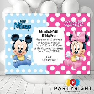 Baby Mickey And Minnie Birthday Invitations 8