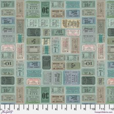 Tim Holtz Palette Palette Teal Teal Tickets Sold by The 1/2 Yard