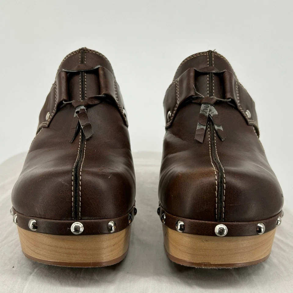 Vintage y2k Women's Size 9 Xhilaration Brown Chunky platform Wooden Mules Clogs - Image 2 of 4