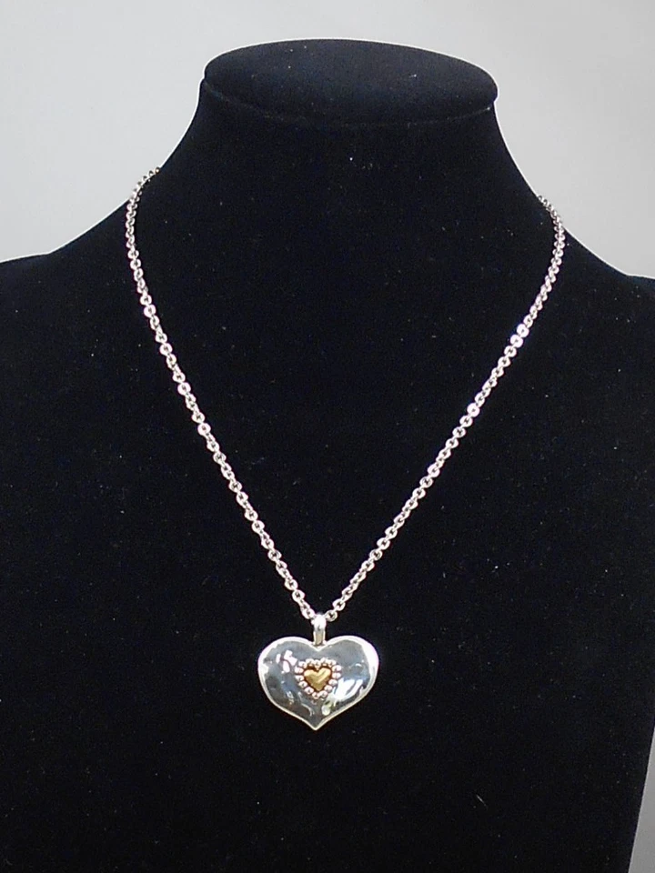 Брайтон серебро покрытием 2 тона любовь за пределами слов сердце подвеска ожерелье D30259 - Изображение 2 из 4