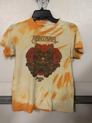 Santana Festival 77 Tie Dye Shirt Men's Size S Tour Vintage vintage concert t-shirt, vintage, single stitch, B+ condition