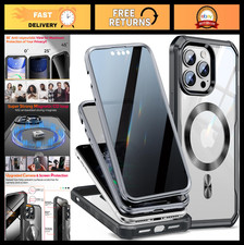 Magnetic Privacy Screen Protector Case for iPhone 11 Pro Max - 9H Glass, Anti-Pe