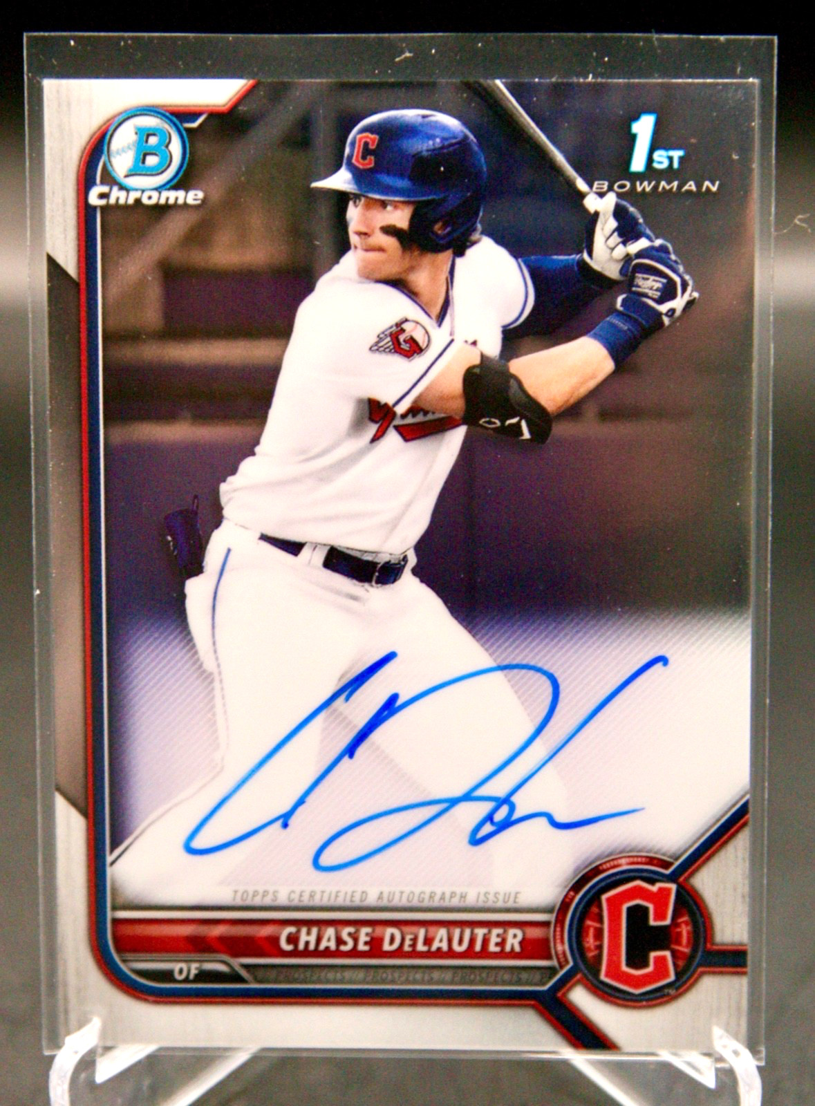 2022 BOWMAN CHROME DRAFT - CHASE DELAUTER - 1ST PROSPECT AUTO #CDA-CD