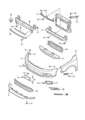 OEM VW Jetta syncro Sagitar Vento 163 BK2 closing element 5C6807233B9B9