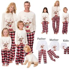 Xmas Family Matching Family Pjs Christmas Pajamas Mother Kids Baby Pyjamas Set