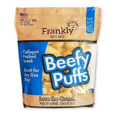 Frankly Pet Original Beefy Puffs - Peanut Butter Flavored - Protein...