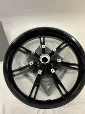*NEW IN BOX *never mounted Gloss Black 7 Spoke ABS 18 x 3.5 Front Wheel 20-24 B3