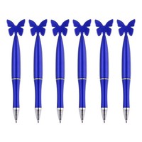 6Er-Set Schmetterling Kugelschreiber Mit Schwarzer Tinte FüR Blau
