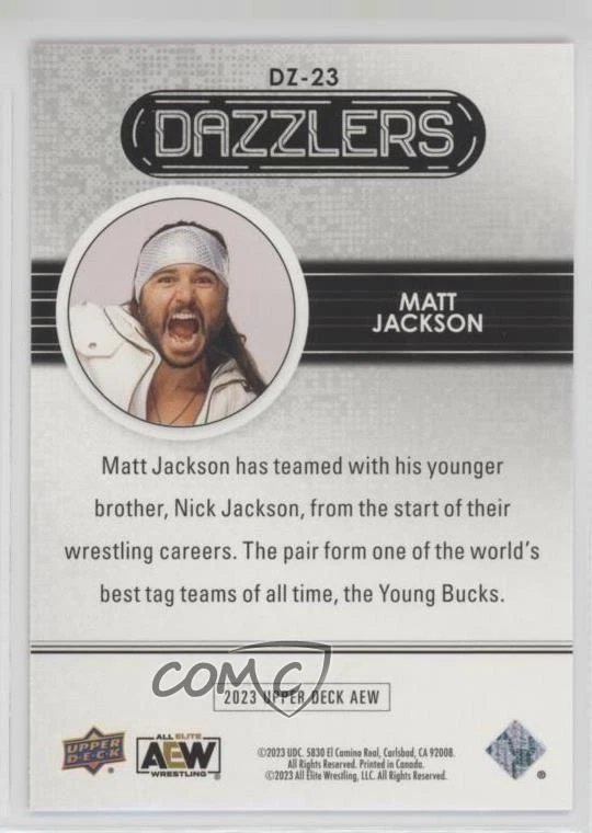 2023 Upper Deck AEW All Elite Wrestling Dazzlers Orange Matt Jackson #DZ-23 - Image 2 of 2