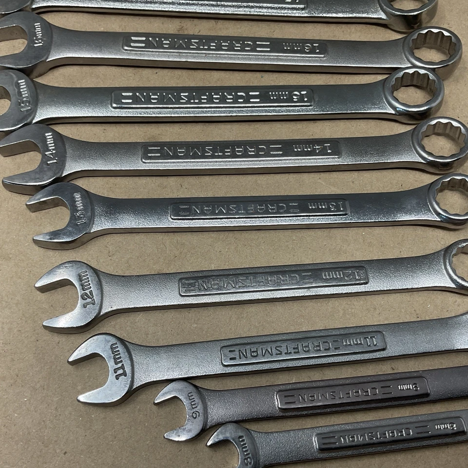 De colección. Juego de llaves combinadas Craftsman USA -VV- 14 piezas métricas 12pt 8, 9 mm y 11-22 mm Foto 4 de 4