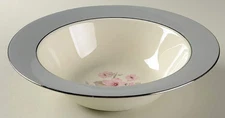 Homer Laughlin Cavalier Eggshell Vegi Serving Bowl L53N5 Gray/Pink Floral ~ RARE