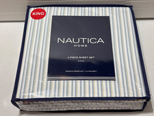 New NAUTICA Home Ultra Soft 100 Polyester 4-piece KING Sheet Set Striped