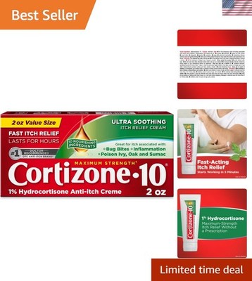 Cortizone-10 Maximum Strength Ultra Soothing Itch Relief Cream, 1% Hydrocorti...